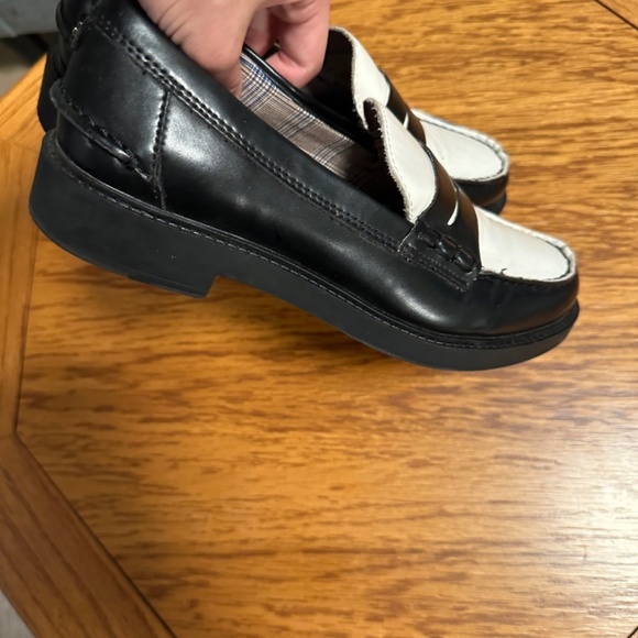 *SAM & LIBBY* Black x White Round Toe Loafer Shoes Size 8 - Picture 5 of 8